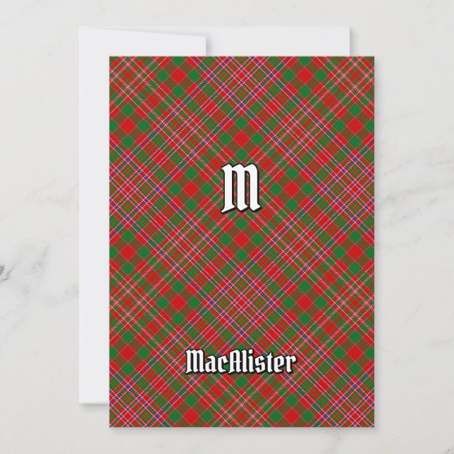 Clan MacAlister Tartan Invitation (Front)