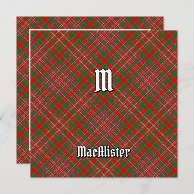 Clan MacAlister Tartan Invitation (Front/Back)