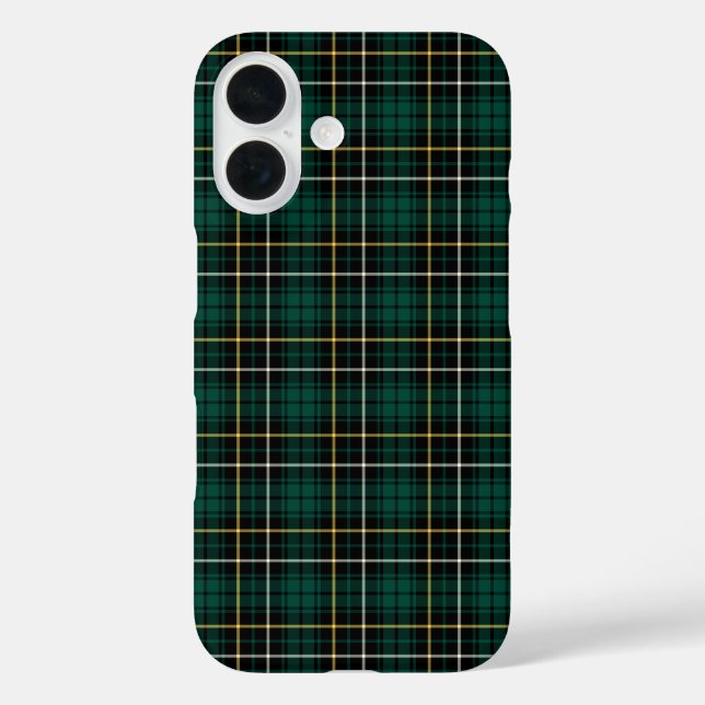 Clan MacAlpine Tartan Green and Black Plaid Case-Mate iPhone Case (Back)