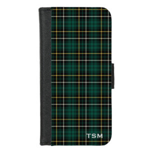 Clan MacAlpine Tartan Scottish Plaid Monogram iPhone 8/7 Wallet Case