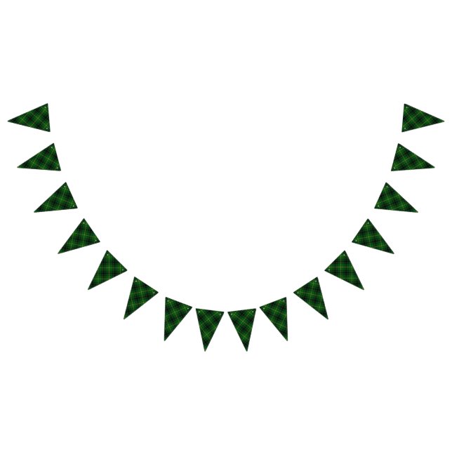 Clan MacArthur Arthur Green & Black Tartan Bunting Flags (All)