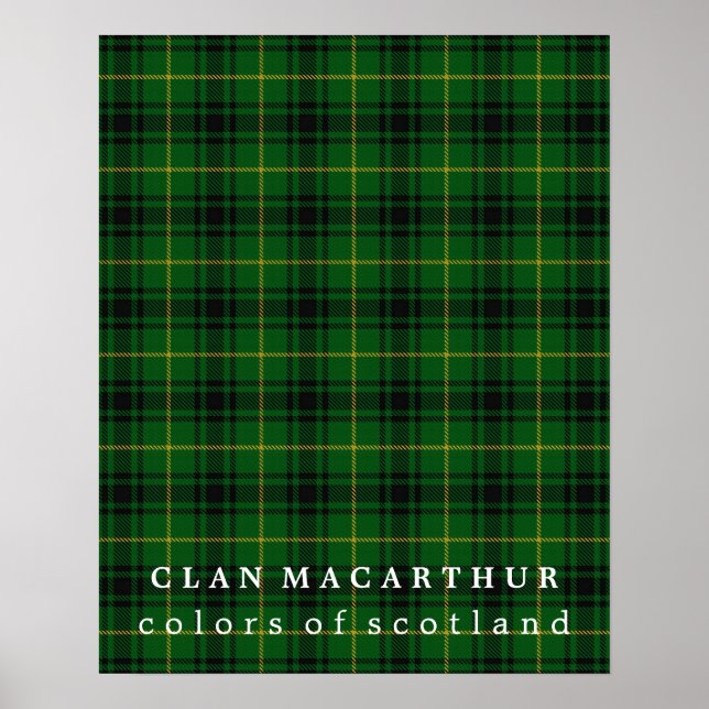 Clan MacArthur Colors of Scotland Tartan Poster (Front)