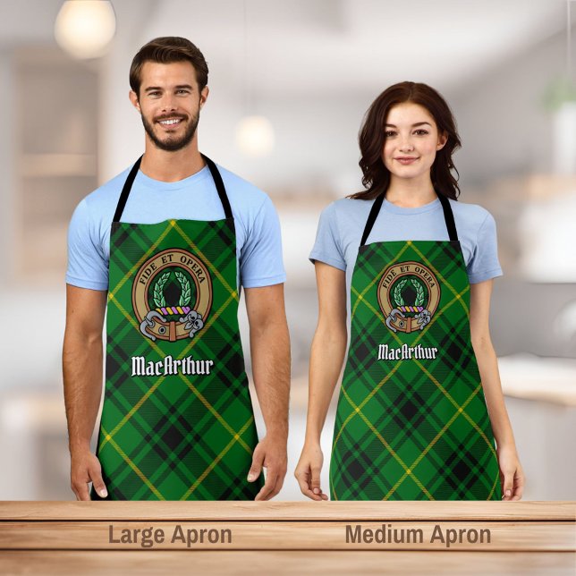 Clan MacArthur Crest over Tartan Apron (Creator Uploaded)
