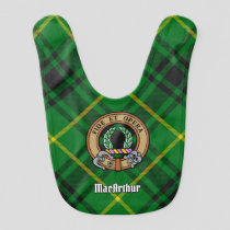 Clan MacArthur Crest over Tartan Baby Bib