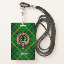 Clan MacArthur Crest over Tartan Badge