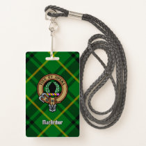 Clan MacArthur Crest over Tartan Badge