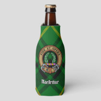 Clan MacArthur Crest over Tartan Bottle Cooler