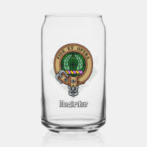 Clan MacArthur Crest over Tartan Can Glass