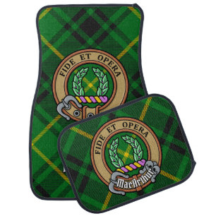 Clan MacArthur Crest over Tartan Car Floor Mat