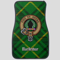 Clan MacArthur Crest over Tartan Car Floor Mat