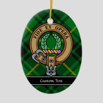 Clan MacArthur Crest over Tartan Ceramic Ornament