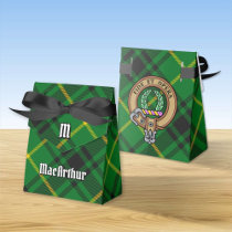 Clan MacArthur Crest over Tartan Favor Boxes