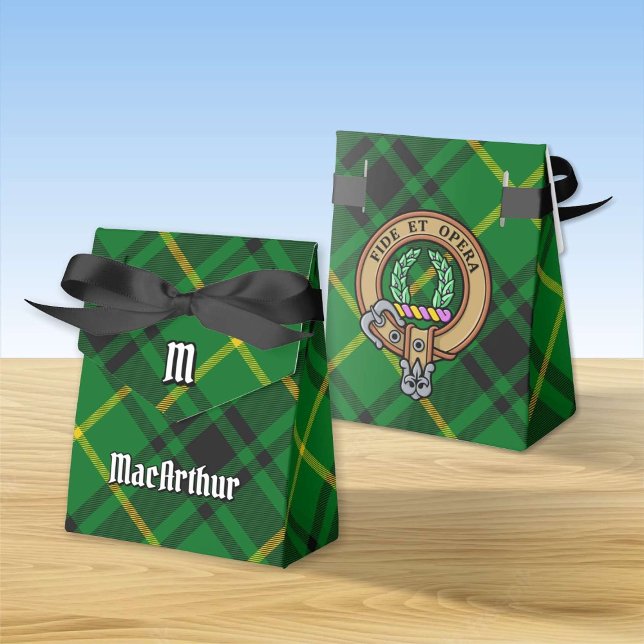 Clan MacArthur Crest over Tartan Favor Boxes (Creator Uploaded)