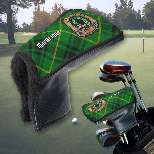 Clan MacArthur Crest over Tartan Golf Head Cover (Creator Uploaded)