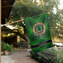 Clan MacArthur Crest over Tartan House Flag