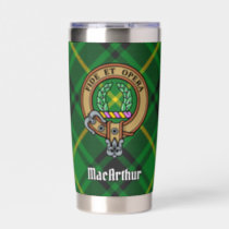 Clan MacArthur Crest over Tartan Insulated Tumbler