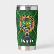 Clan MacArthur Crest over Tartan Insulated Tumbler