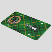 Clan MacArthur Crest over Tartan License Plate