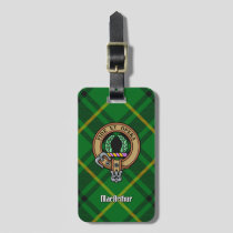 Clan MacArthur Crest over Tartan Luggage Tag