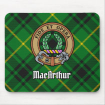 Clan MacArthur Crest over Tartan Mouse Pad