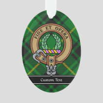 Clan MacArthur Crest over Tartan Ornament