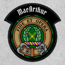 Clan MacArthur Crest over Tartan Patch