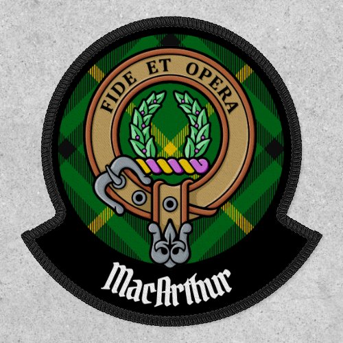 Clan MacArthur Crest over Tartan Patch