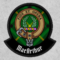 Clan MacArthur Crest over Tartan Patch