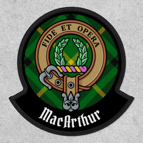 Clan MacArthur Crest over Tartan Patch
