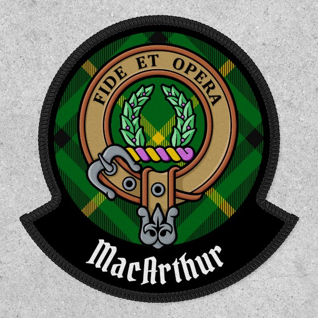 Clan MacArthur Crest over Tartan Patch (Front)
