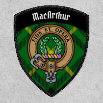 Clan MacArthur Crest over Tartan Patch