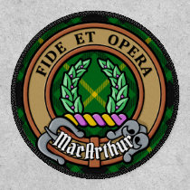 Clan MacArthur Crest over Tartan Patch
