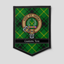 Clan MacArthur Crest over Tartan Pennant
