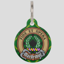 Clan MacArthur Crest over Tartan Pet ID Tag