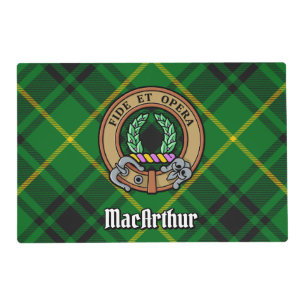 Clan MacArthur Crest over Tartan Placemat