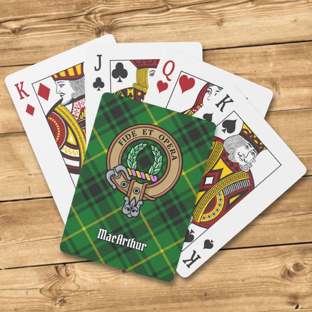 Clan MacArthur Crest over Tartan Poker Cards (Creator Uploaded)