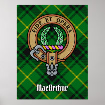 Clan MacArthur Crest over Tartan Poster