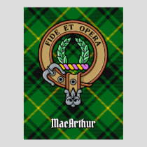 Clan MacArthur Crest over Tartan Poster