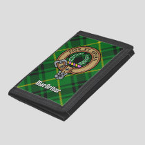 Clan MacArthur Crest over Tartan Trifold Wallet