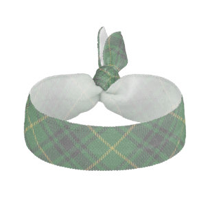 Clan MacArthur Scottish Accents Green Black Tartan Ribbon Hair Tie