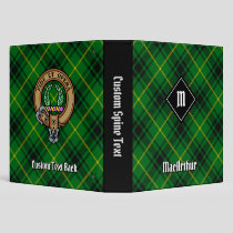 Clan MacArthur Tartan 3 Ring Binder