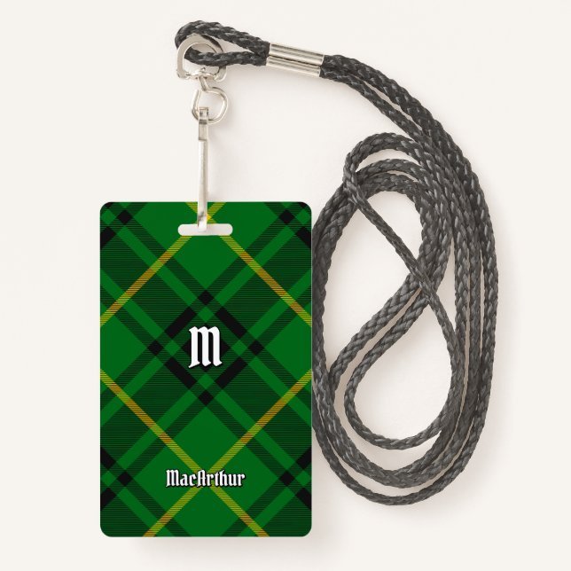 Clan MacArthur Tartan Badge (Front with Lanyard)