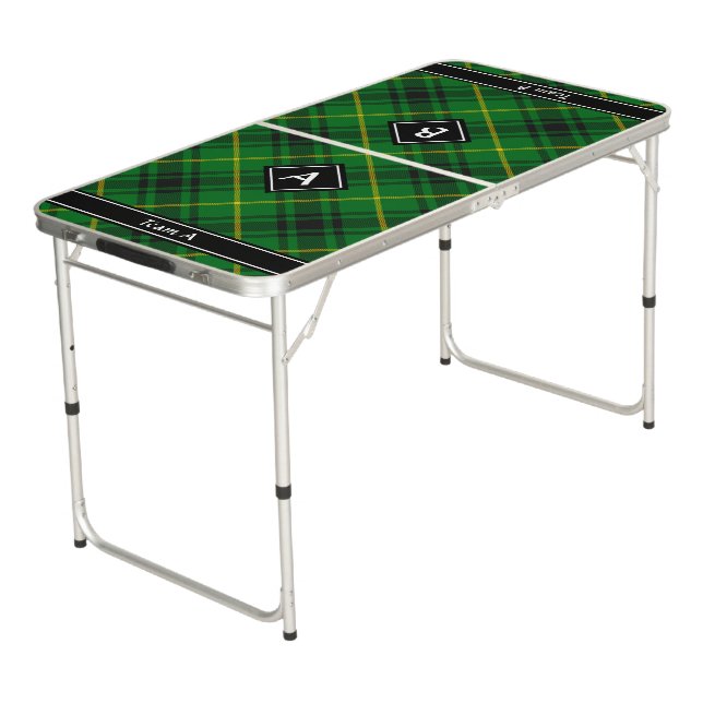 Clan MacArthur Tartan Beer Pong Table (Angled)