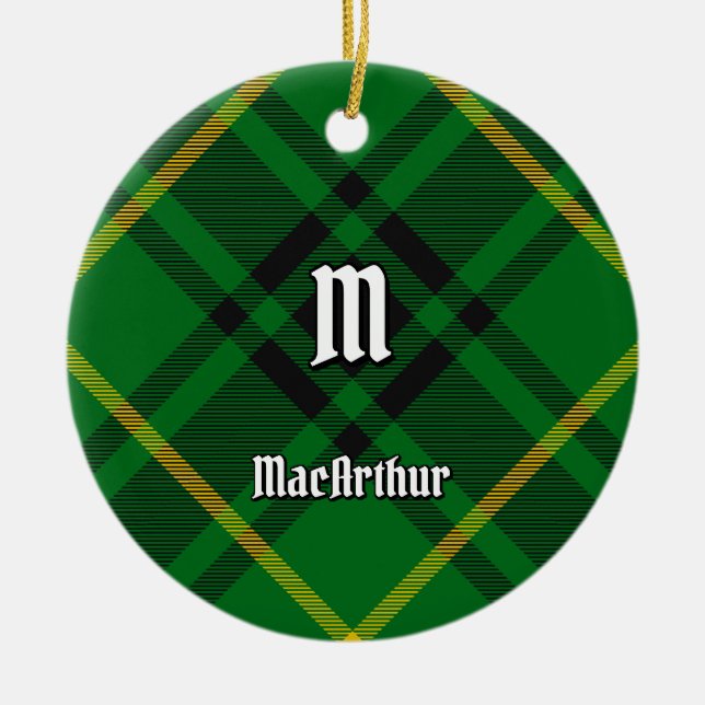 Clan MacArthur Tartan Ceramic Ornament (Front)