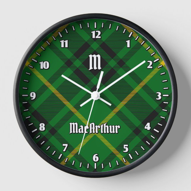 Clan MacArthur Tartan Clock (Front)