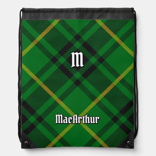 Clan MacArthur Tartan Drawstring Bag (Front)