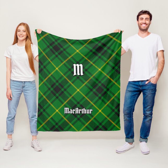 Clan MacArthur Tartan Fleece Blanket (In Situ)