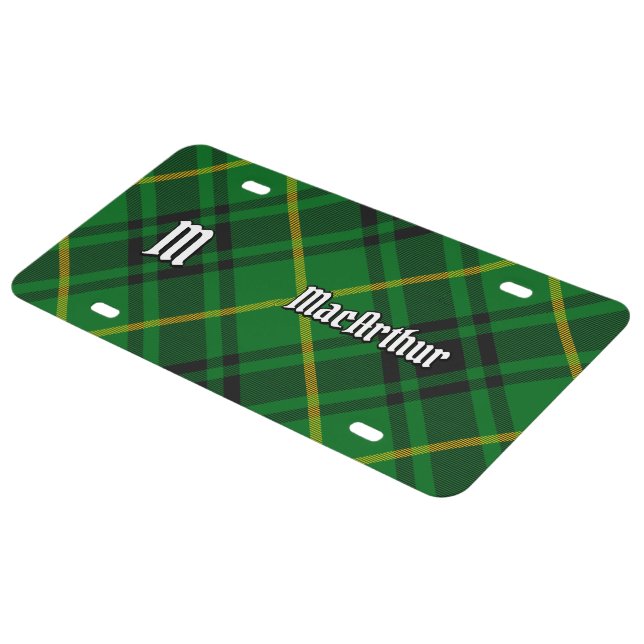 Clan MacArthur Tartan License Plate (Side)