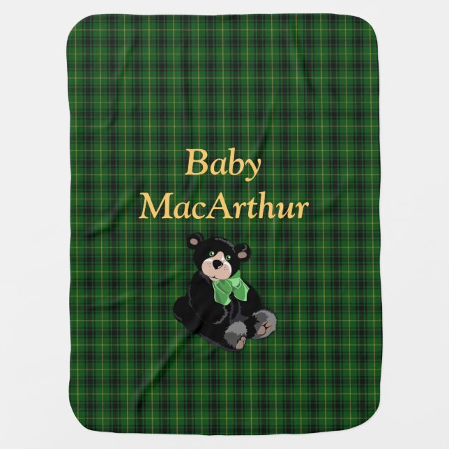 Clan MacArthur Tartan Plaid Baby Blanket (Front)