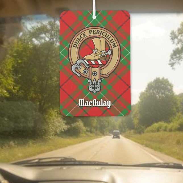Clan MacAulay Crest over Tartan Air Freshener (Creator Uploaded)